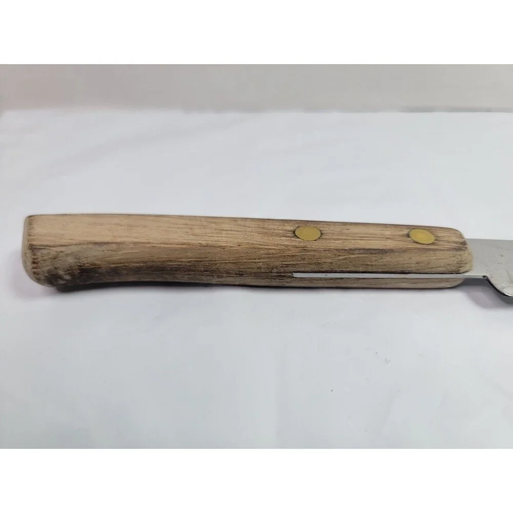Vintage Flint Stainless Vanadium USA 7.25” Carving Slicing Knife Wood Handle